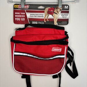 NWT COLEMAN Size Medium Dog Pack Saddle Bag Red Reflector